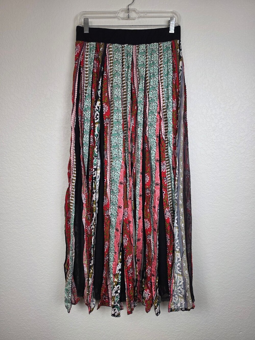 Soft Surroundings Multi-Striped Mesh Skirt Boho XS